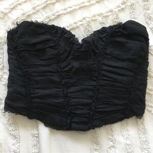 Elegant Black Ruched Women's Top M